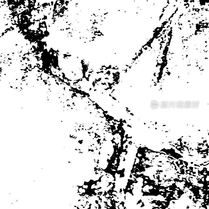 石墙地板地面垃圾纹理。黑色灰尘Scratchy Pattern。抽象的背景。矢量设计作品。变形的效果。裂缝。